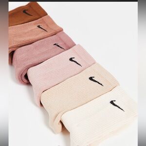Nike Training Everyday Plus Cushioned 6 pack crew socks in beige and brown